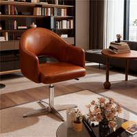 Chaise de bureau pivotante moderne en cuir PU avec hauteur réglable pour usage domestique et commercial
