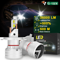 Kit de Conversión de Faros LED G20W H4 con Decodificador EMC, Ajuste Universal, 6000K Blanco Frío, 36000LM Súper Brillante para Autos, Camiones y Motocicletas