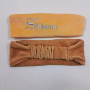 Custom Logo Stretch Wasbare Facial Band Make Haarband Haar Wrap Fluwelen Spa Hoofdband