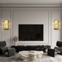 Applique murale LED moderne en acier inoxydable doré 10W avec abat-jour en cristal, intensité variable, hauteur 26cm, pour éclairage d'hôtel, chambre et escalier