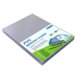 HSQY couverture de livre en pvc transparent a3 a4 a5 taille couverture de livre en plastique transparent mat feuille de reliure