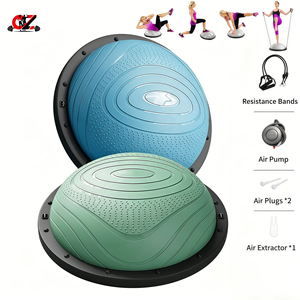 High Quality Balance Ball Trainer with Resistance <b>Bands</b> and Foot Pump Inflatable Yoga Ball for Home Gym Yoga <b>Workouts</b> Exercise - Product Image 1