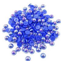 Perles plates rose vif, perles ABS demi-rondes fuchsia pour la décoration de coques de téléphone DIY, style Barbiecore