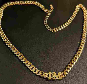 Jietao gruppi di confraternite personalizzate collana in acciaio inox greco lettera cordolo catena <span class=keywords><strong>oro</strong></span> placcato regalo di moda per le sorelle appannare gratis - Product Image 2