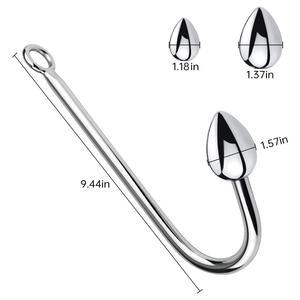 Gancho Anal de Acero Inoxidable con <span class=keywords><strong>3</strong></span> Bolas Intercambiables en Forma de Corazón, Sensación Realista para Juguetes Sexuales Anales - Adulto para Parejas - Product Image 5