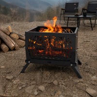 Brasero portable en acier au carbone avec motif cerf découpé pour le camping en extérieur et au jardin