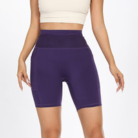 Shorts de course à compression pour femmes, 4 pouces, séchage rapide, pour fitness, cyclisme, gym, avec poche à fermeture éclair à la taille