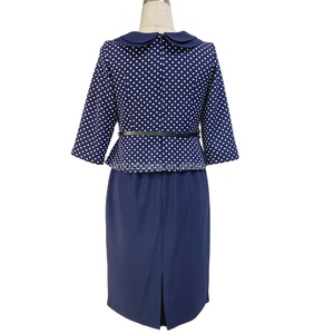 Vestido Formal de Iglesia con Estampado de Puntos para Tallas Grandes, Vestidos de Negocios con Manga Larga - Product Image 3