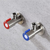 Robinet d'arrêt d'angle en acier inoxydable 304 pour eau chaude et froide, 1 entrée et 1 sortie, pour salle de bain d'hôtel/toilettes/chauffe-eau