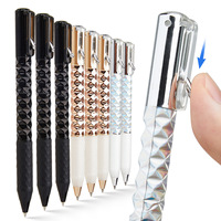 Nouveauté : Stylo rétractable élégant à motif diamant géométrique, à séchage rapide, anti-stress, neutre, 0,5 mm