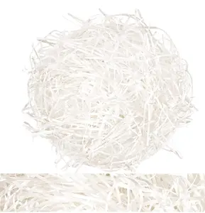 Serpihan Kertas Rafia Putih 50G 100G 200G 500G Untaian Confetti Crinkle Robek Putih untuk Hamper Mengisi Kemasan Hadiah