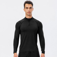 Veste pull tricoté en polyester à séchage rapide Haut à capuche de gymnastique en polyester à fermeture éclair complète pour hommes