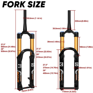 <span class=keywords><strong>Fourche</strong></span> à suspension VTT BUCKLOS 27,5/29 pouces OEM/ODM, tube de 38 mm, 15*110 mm, <span class=keywords><strong>fourche</strong></span> à air pour VTT, débattement de 180 mm, pour XC/Enduro/VTT électrique - Product Image 3