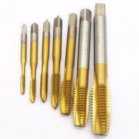 Jeu de tarauds et filières hélicoïdales TGS HSS avec revêtement en titane, droite, 62 HRC, garantie 3 ans, pour métaux M3-12, outil de machine