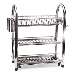 Escurridor de Platos de Acero Inoxidable de 3 Niveles con <span class=keywords><strong>Bandeja</strong></span> Recolectora de Agua y Soporte <span class=keywords><strong>para</strong></span> Utensilios, Organizador de Almacenamiento <span class=keywords><strong>para</strong></span> Cocina - Product Image 4