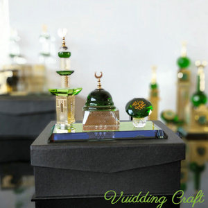 Bộ Sưu Tập Pha Lê Hồi Giáo Mô Hình <span class=keywords><strong>Kaaba</strong></span> Pha Lê Với Đồng Hồ Trên Kính - Product Image 4