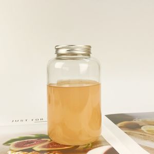 Prix de gros vide rond large bouche 500ml café lait thé limonade boisson bouteille de jus avec couvercle de paille pour café infusé à froid - Product Image 5