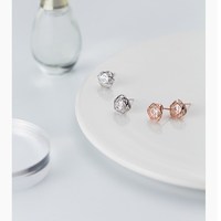 Zierliche Rose Blumenform Rose vergoldet kubischer Zirkonien 925 Sterling-Silber-Stift-Ohrringe modeschmuck für Damen