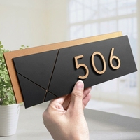 Plaques de numéros de porte personnalisées haut de gamme modernes en acier inoxydable avec LED, étanches IP65, pour bureaux, centres commerciaux, magasins, hôtels, bars - Direction