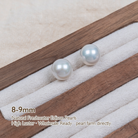 Perles de culture rondes en vrac, perles d'Eau Douce Edison blanches naturelles de 8-9 mm, haute brillance, qualité AAAA, vente en gros pour la fabrication de bijoux et colliers