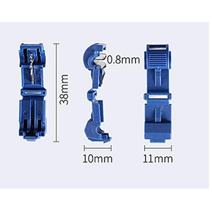Pince de connexion en forme de T bleue, 100 pièces, pour borne de connecteur de câblage électrique - Product Image 2