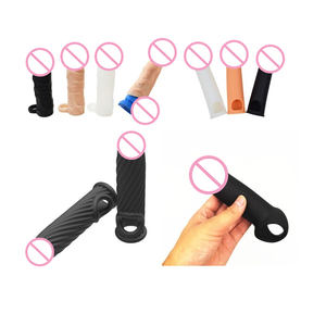 Copertura del pene di estensione del dildo di miglioramento del materiale elastico del <span class=keywords><strong>Silicone</strong></span> del manicotto del rubinetto del <span class=keywords><strong>silicone</strong></span> - Product Image 6