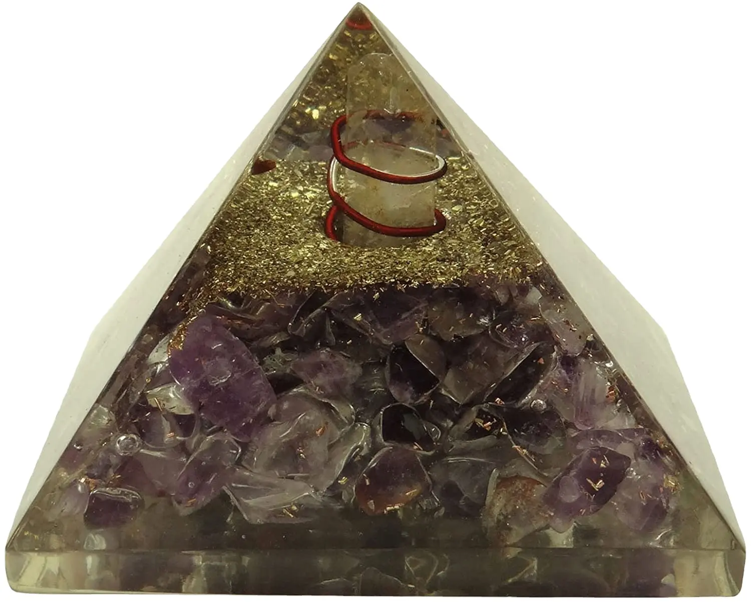 Amethist Orgone Piramide, Helende Kristal Spirituele Chakra Symbool Reiki Energie Generator