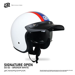 Casco Clásico Retro de Media Cara JP Signature Open Motif SO 03 en Blanco Roto combina estilo vintage con seguridad moderna - Product Image 4
