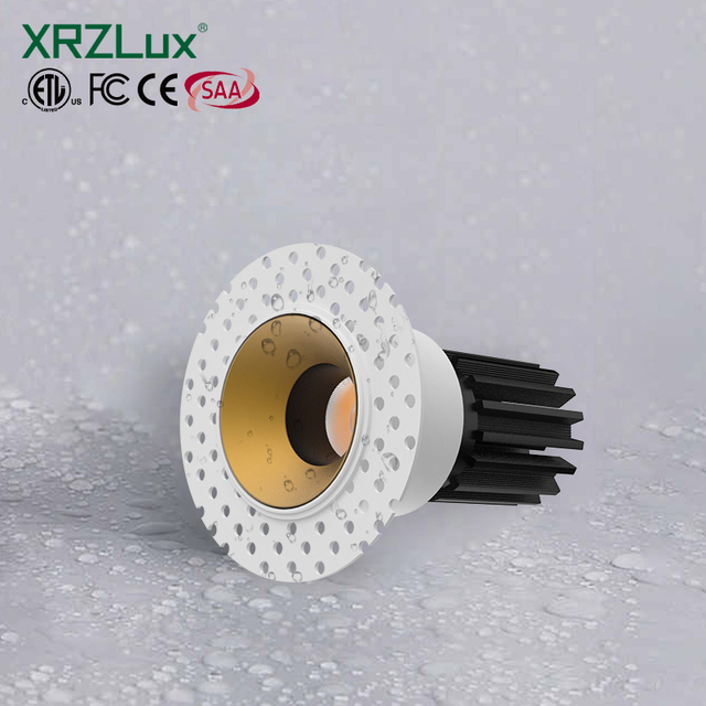 XRZLux 10W Anti-Glare COB Ceiling Spotlight Modern Design IP44 Waterproof LED Downlight for Kitchen Bathroom Trimless Spot Light