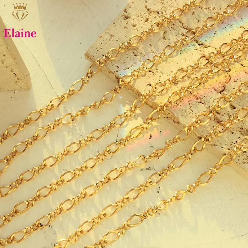 Collar de cadena de 8 palabras estilo Hip-Hop Ins, conjunto de collares de joyería de moda, collar de acero inoxidable relleno de oro Kolye