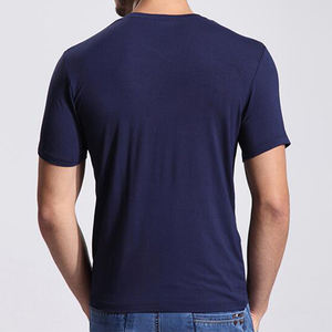 Camiseta de Hombre de Verano de Alta Calidad, Personalizable con Logotipo, de Fibra de Bambú y Spandex, Casual, Lisa, de Secado Rápido, Ajuste Regular, Fresca y Transpirable - Product Image 4