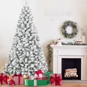 Sapin de Noël floqué de 1,5 m - Arbre de Noël artificiel enneigé avec 407 pointes, forme pleine en PVC, support métallique robuste, Winter Wond - Product Image 1