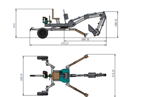 15hp CE EPA Euro 5 Small Garden Digger machermo trainabile Mini scavatrice con motore rotativo - Product Image 6