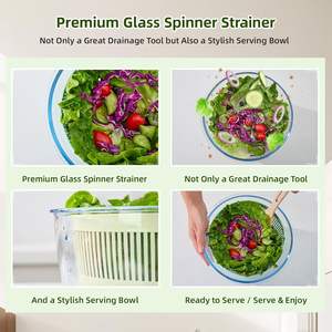 เครื่องปั่นสลัดผลไม้และผักแบบใช้มือ ความจุ 4.5 ลิตร ทำจากพลาสติก ใช้กับเครื่องล้างจานได้ สำหรับอุปกรณ์ครัว - Product Image 4