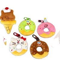 Mini porte-clés en peluche alimentaire, mignon sandwich, donut, breloque de sac, pendentif en peluche alimentaire doux, petite poupée Kawaii, anneau de clé, décoration de sac à dos