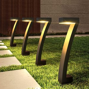 Lámpara de pie LED solar transfronteriza en forma de L para jardín, patio, césped, parque, ambiente exterior y paisajismo nocturno - Product Image 5