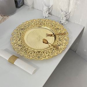 Nouvelles Assiettes de Présentation Rondes Dorées de 13 Pouces Style Européen 2026 pour Dîners et Mariages – Assiettes de Présentation Élégantes en Plastique - Product Image 4