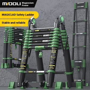 سلم ماجدولى العصري متعدد الوظائف من سبائك الألومنيوم قابل للطي والتمدد، سلم خيزران للمنازل والسلالم - Product Image 5