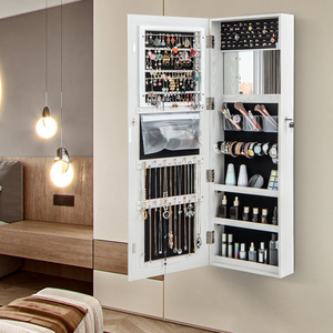 Miroir mural de pleine longueur, armoire <span class=keywords><strong>à</strong></span> bijoux avec lumières, rangement pour organiser les bijoux, meubles de maison, armoire <span class=keywords><strong>à</strong></span> miroir en bois MDF - Product Image 2
