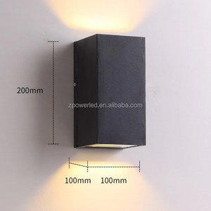 Carcasa de aluminio cuadrada IP65 impermeable 2x7W COB LED moderno arriba y abajo luz de pared - Product Image 5