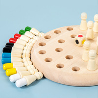 Jeu de mémoire en bois coloré, jouet d'entraînement cérébral pour tout-petits, échecs éducatifs préscolaires