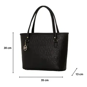 Bolso de Mano de Cuero PU Negro para Mujer Fana Avery M3811 con Logotipo Impreso, Forma Rectangular, Cierre Abierto, para Uso Diario - Product Image 1