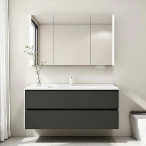 Mobile <span class=keywords><strong>Bagno</strong></span> con Lavabo Integrato in Ceramica, Stile Moderno e Semplice, Combo Mobile e Lavandino per <span class=keywords><strong>Bagno</strong></span> - Product Image 4