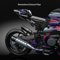Set de Construcción de Motocicleta Cyberpunk, Bloques de Plástico ABS para Niños, Juguete DIY Compatible con Modelos y Adornos