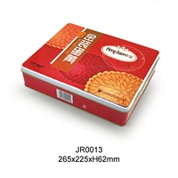 Rectangle rouge attrayant et durable mi automne cadeau boîte en fer blanc JH lune gâteau Biscuit biscuits boîtes en métal