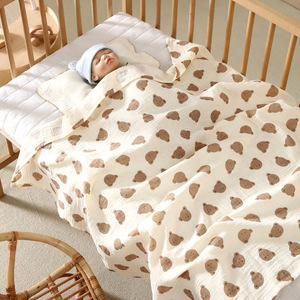 <span class=keywords><strong>Couverture</strong></span> en mousseline de coton biologique douce et respirante pour bébé nouveau-né - Product Image 2