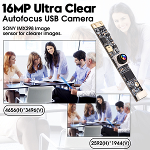 Caméra ELP 16MP Lightburn avec objectif autofocus, mini caméra haute résolution IMX298 UVC OTG 4K, module de caméra USB prenant en charge le microphone - Product Image 3