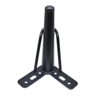 Pieds de table en fer obliques ronds de remplacement robustes de 180mm, noir mat