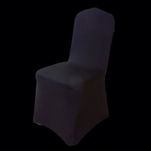 Housse de chaise de mariage 100 pièces en tissu polyester élastique noir pour événements et chaises d'église - Product Image 2