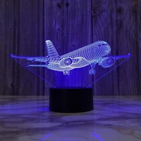 Avion de guerre, avion de chasse, lampes de nuit 3D, avion à réaction, lampe de table, lumières décoratives de Noël